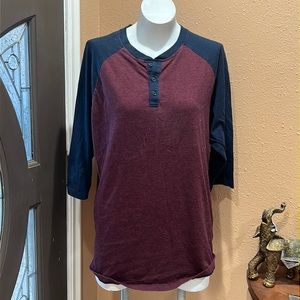 Birch black mens burgundy T-shirt
